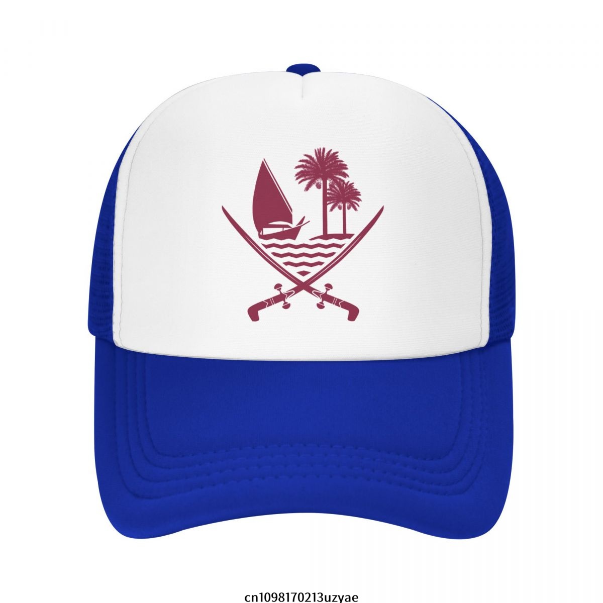 Women Fashion Qatar - Emblem Of Qatar Mesh Baseball Cap