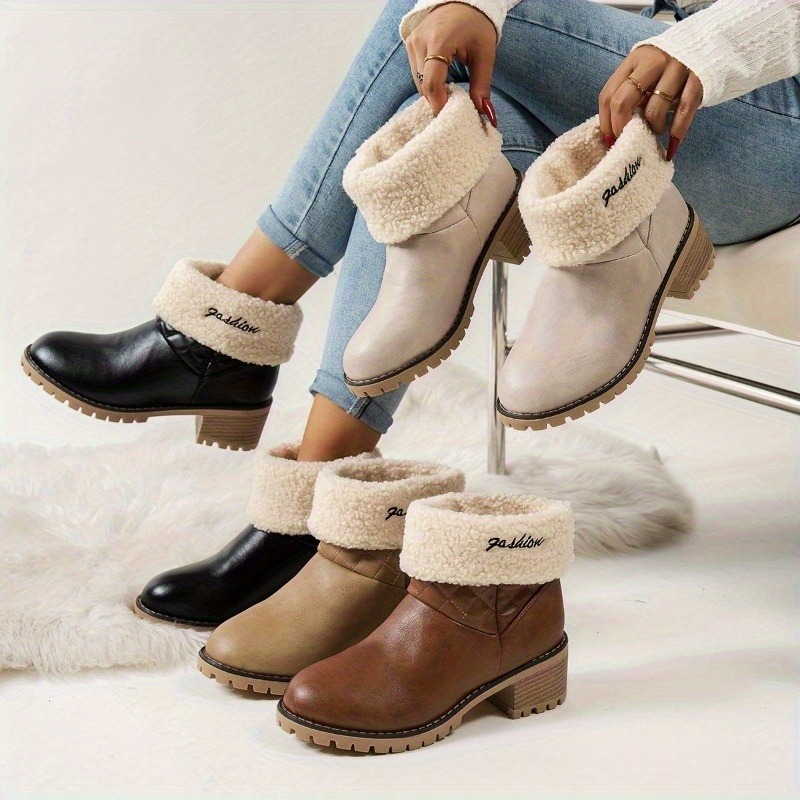 Women Fashion Online - Winter New Foldable Cuff Fleece Lined
