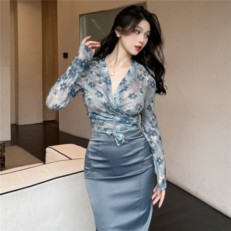 Printed Wrap Skirt - Women Clothing Suit Big Size Fat