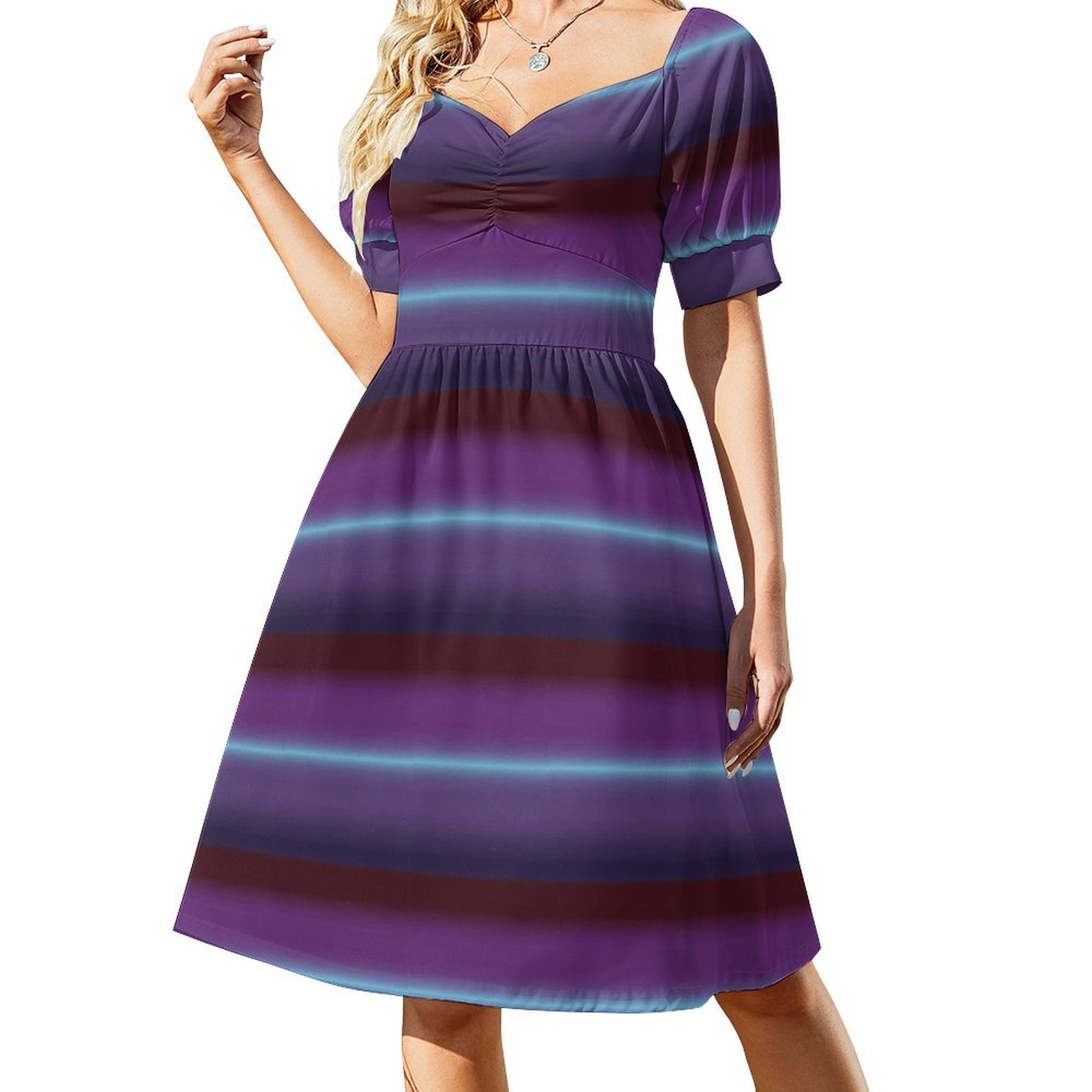 Smocked Dress Women - Gradient Floral Smock Dress For Women