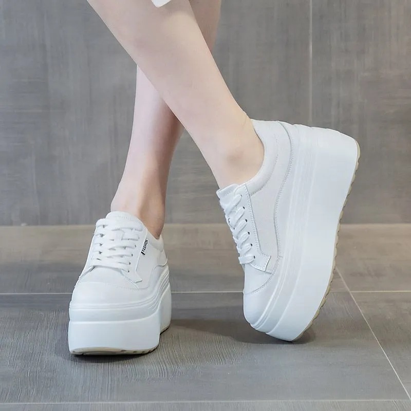 8cm New Canvas Genuine Leather - Women'S Fashion Gym Shoes review and price