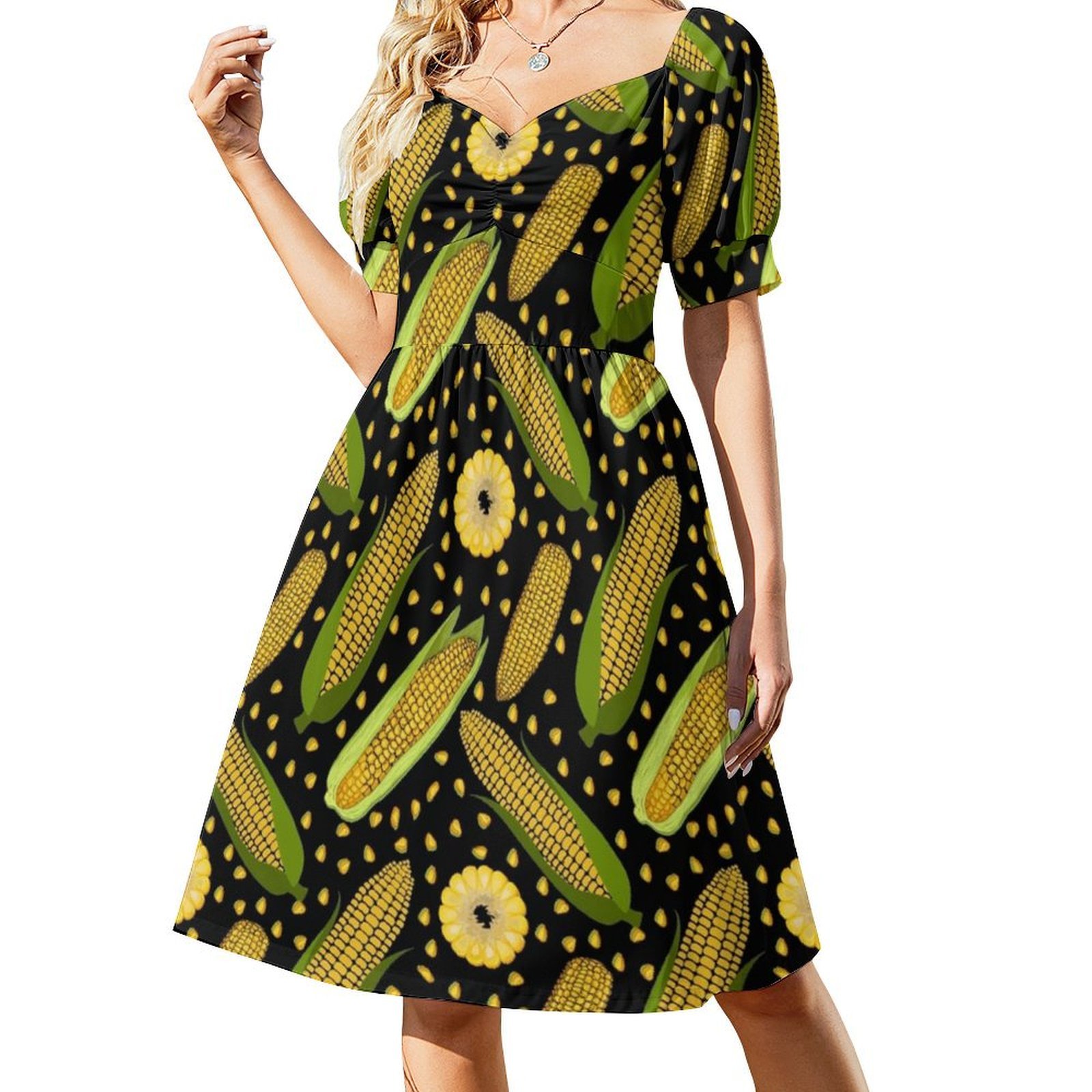 Corn Pattern Floral Smock Dres - Smocked Dress Women review and price