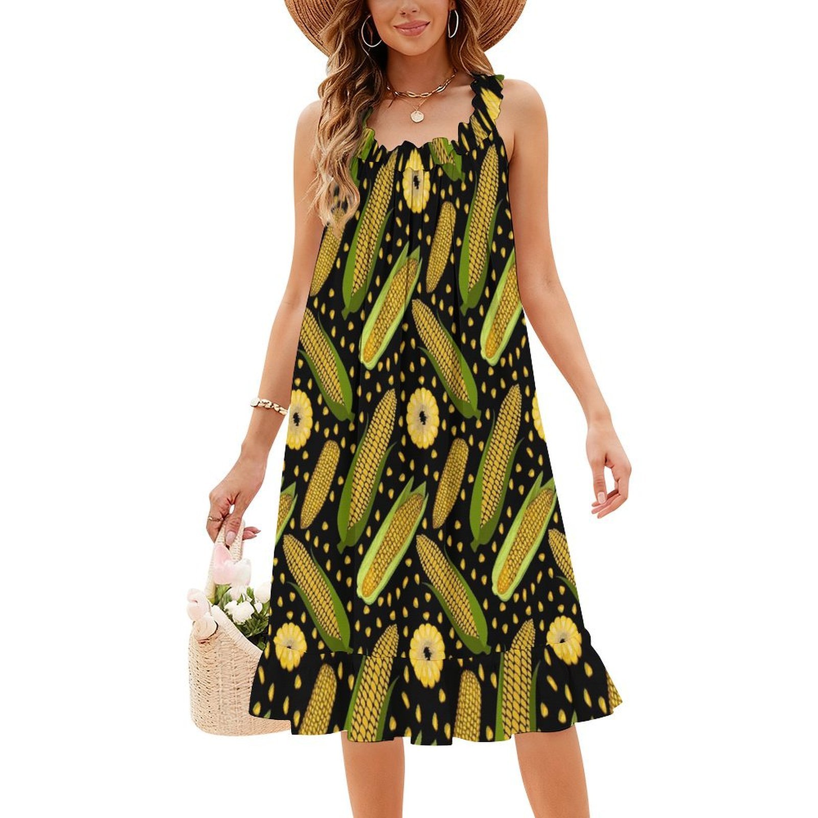 Corn Pattern Floral Smock Dres - Smocked Dress Women review and price