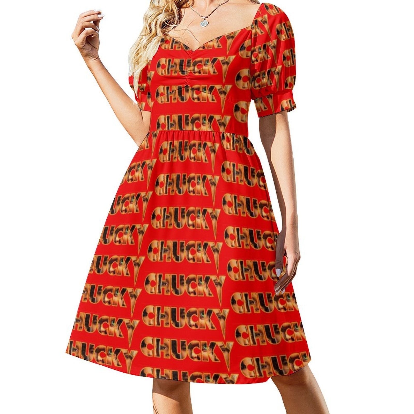 Chucky 2021 Title Block Floral - Smocked Dress Women review and price