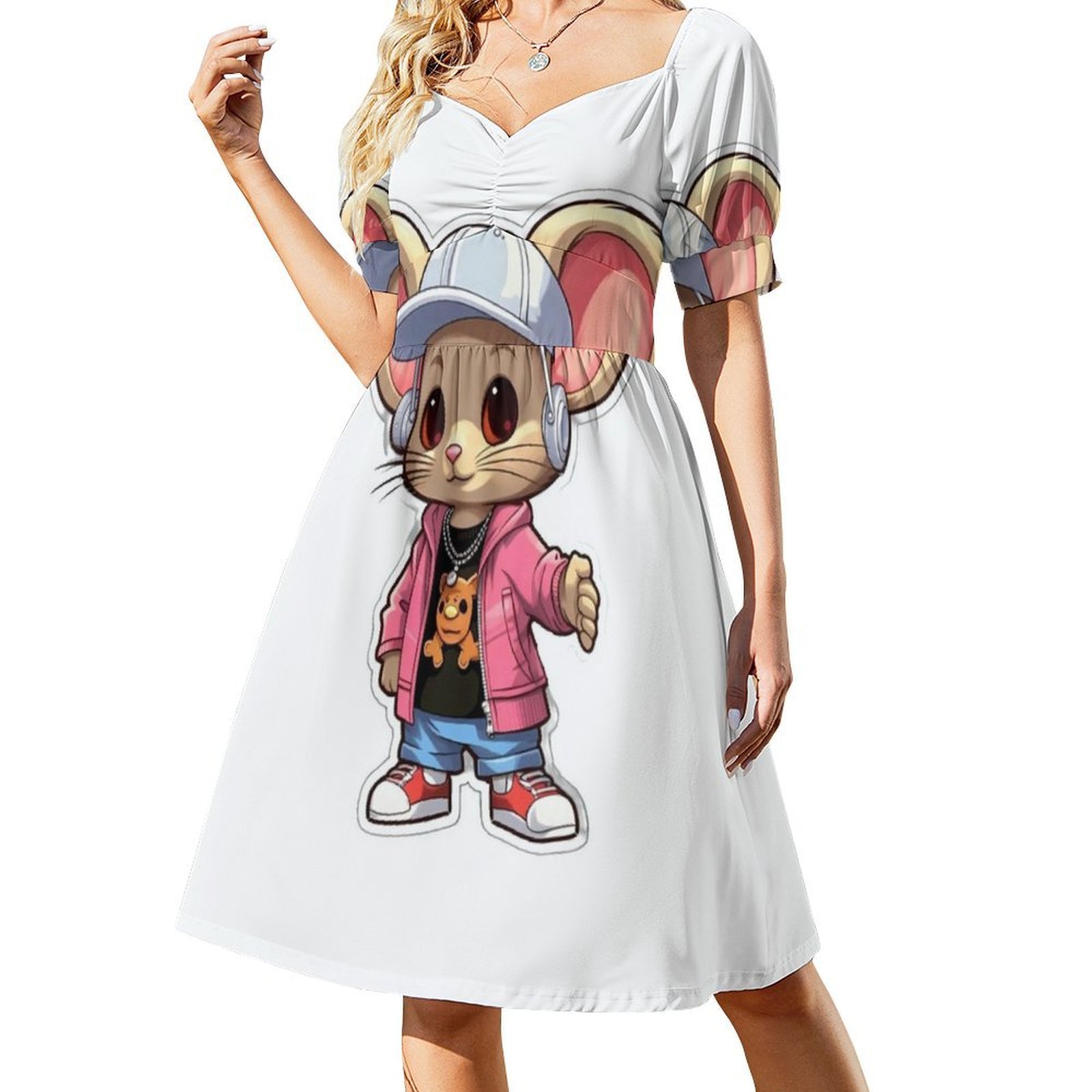 Kpop Hip Hop Mouse 3 Floral Sm - Smocked Dress Women review and price