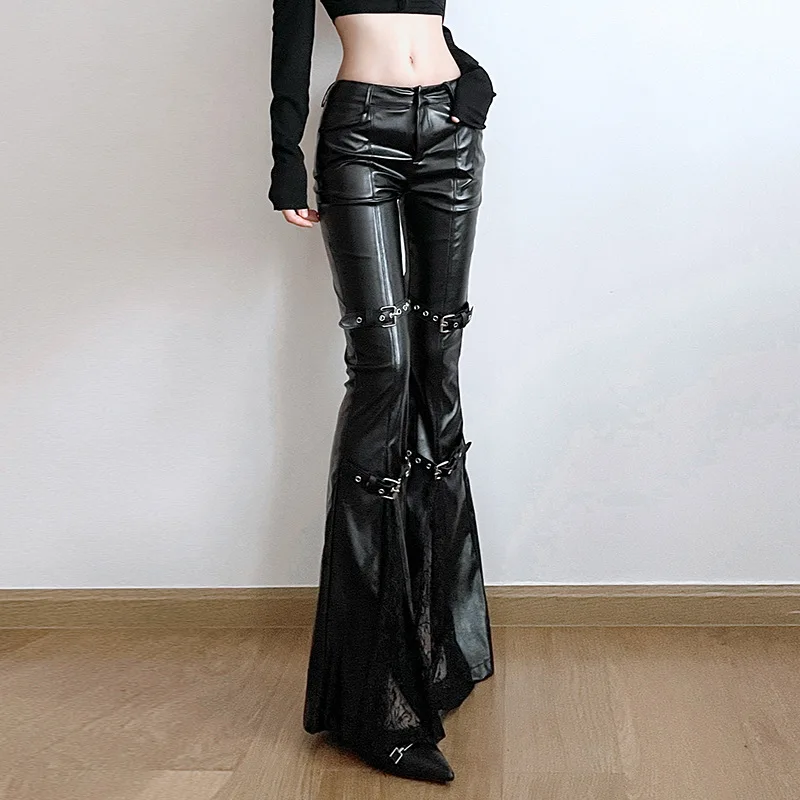 Women's PU Leather Flare Pants - Women'S Fashion Trousers review and price
