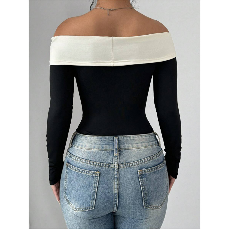 Bowknot Decor Off Shoulder Bod - Women Fashion Style review and price