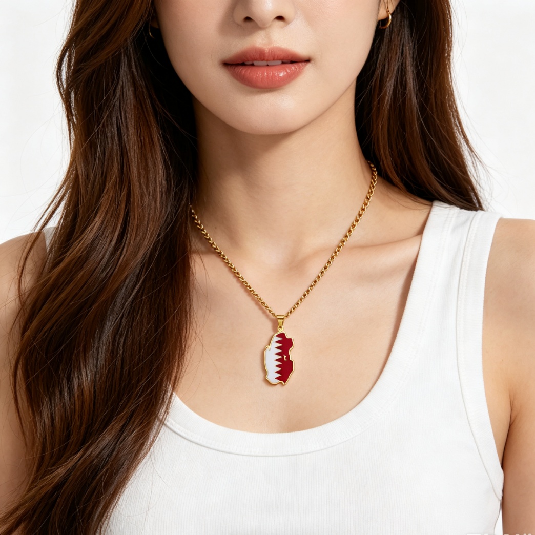 Drip Oil Qatar Map Necklace Fo - Women Fashion Qatar review and price